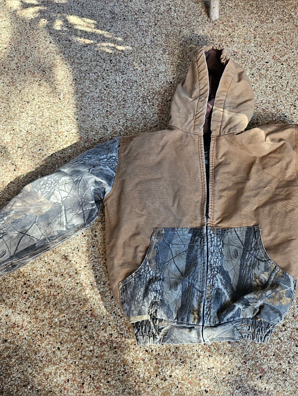 Kids Redhead Realtree Hardwoods Brown & Green Camo Hooded Jacket XL 14/16